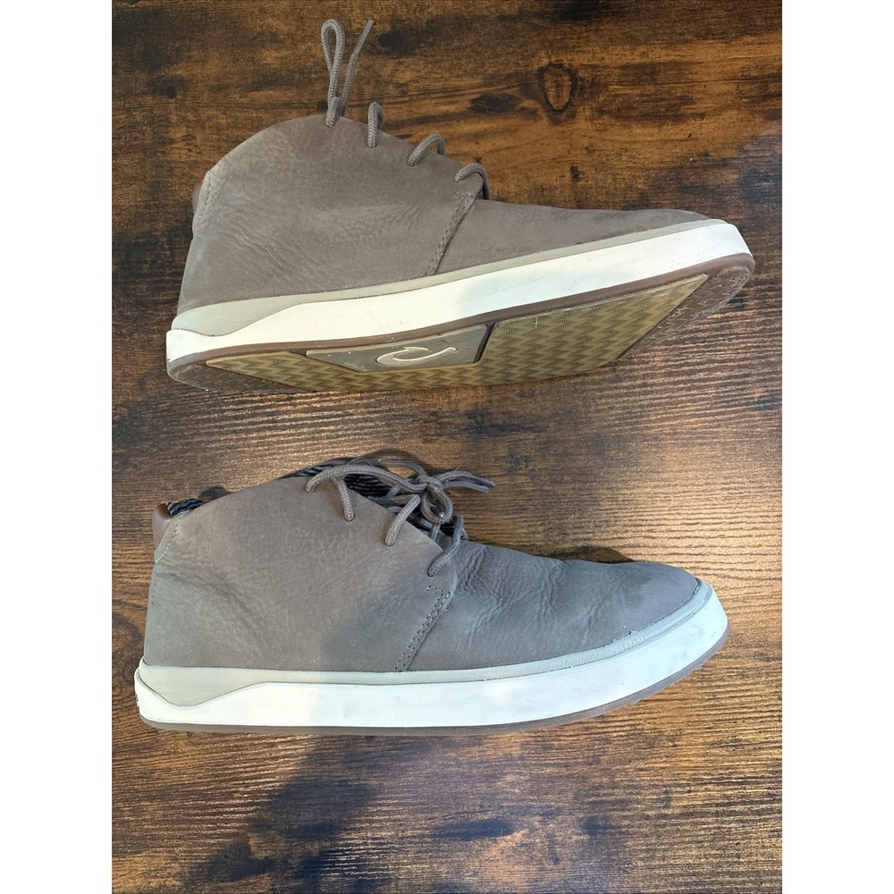 OluKai Boots Mens Size 10 Papaku 'Ili Chukka Mustang Leather Lace Up Waterproof - Picture 2 of 7